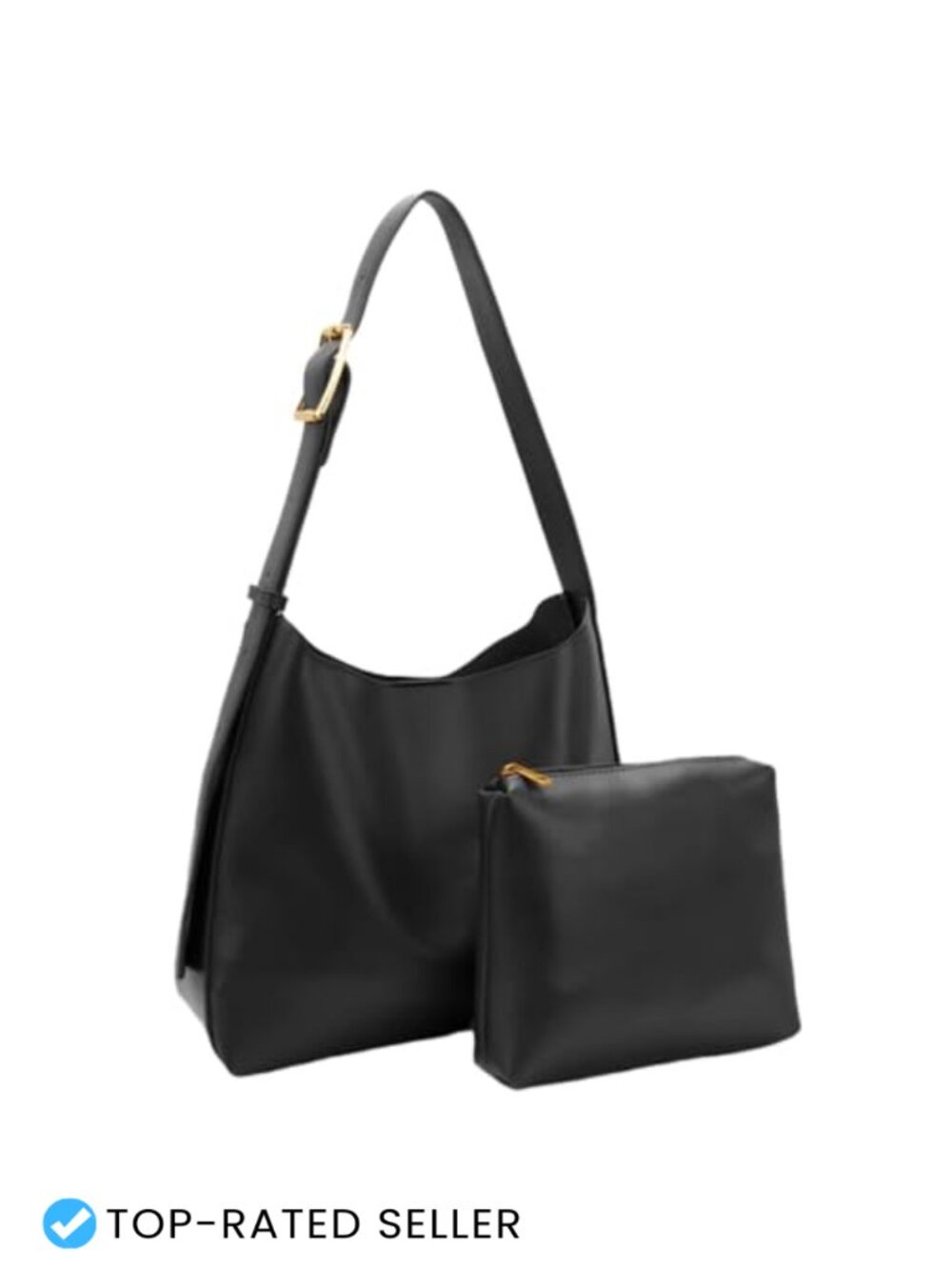Vegan PU Leather Tote Purse with Wallet Retro Shoulder Bag